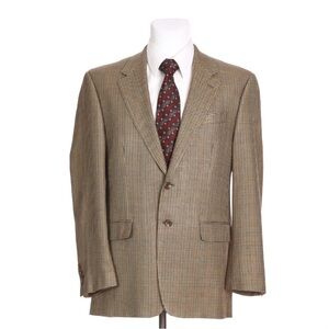 Chaps 100%‎ Silk 2 Button Houndstooth Sport Coat Size 46L